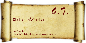 Obis Tíria névjegykártya